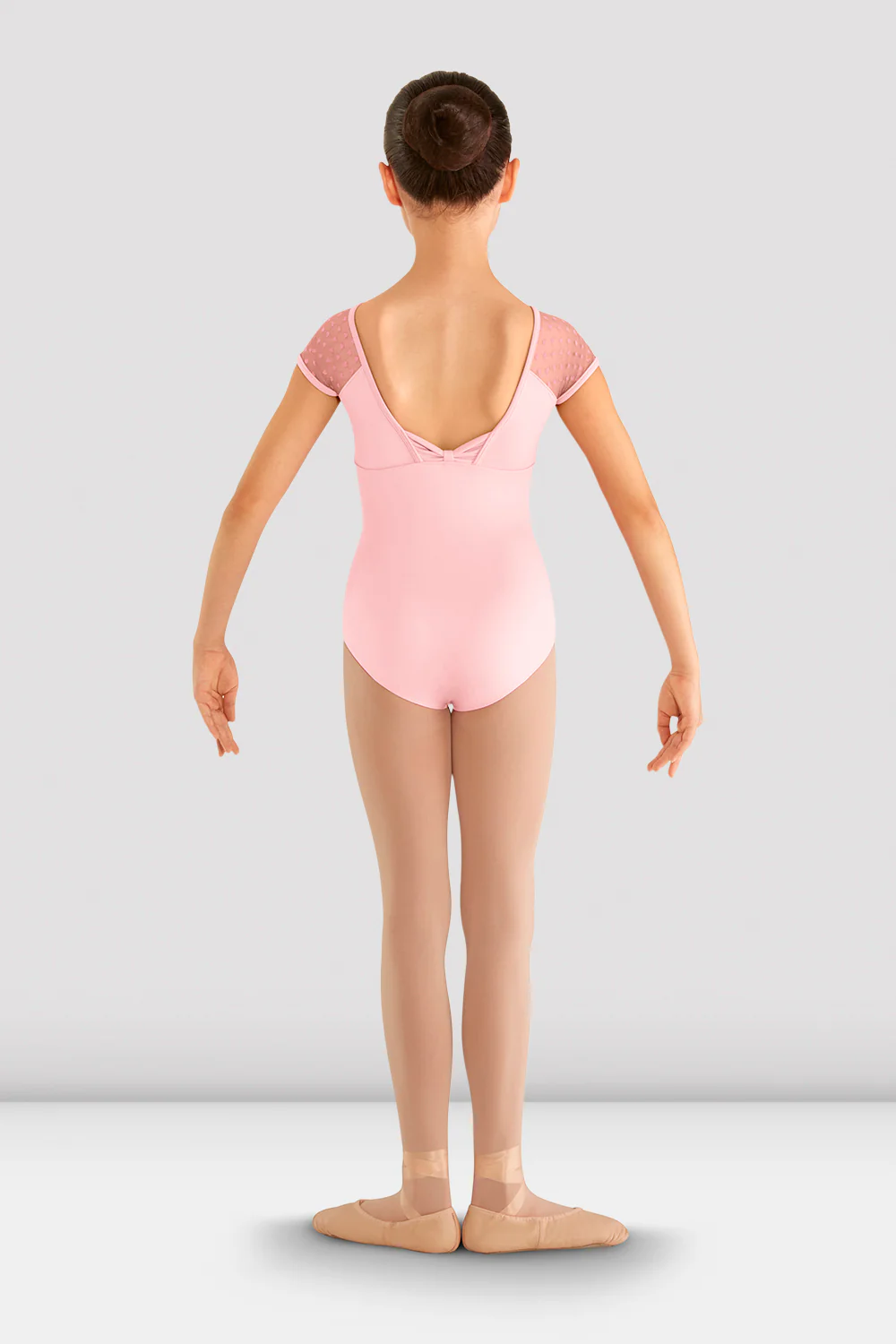 Girls Heart Mesh Cap Sleeve Leotard - Image 2