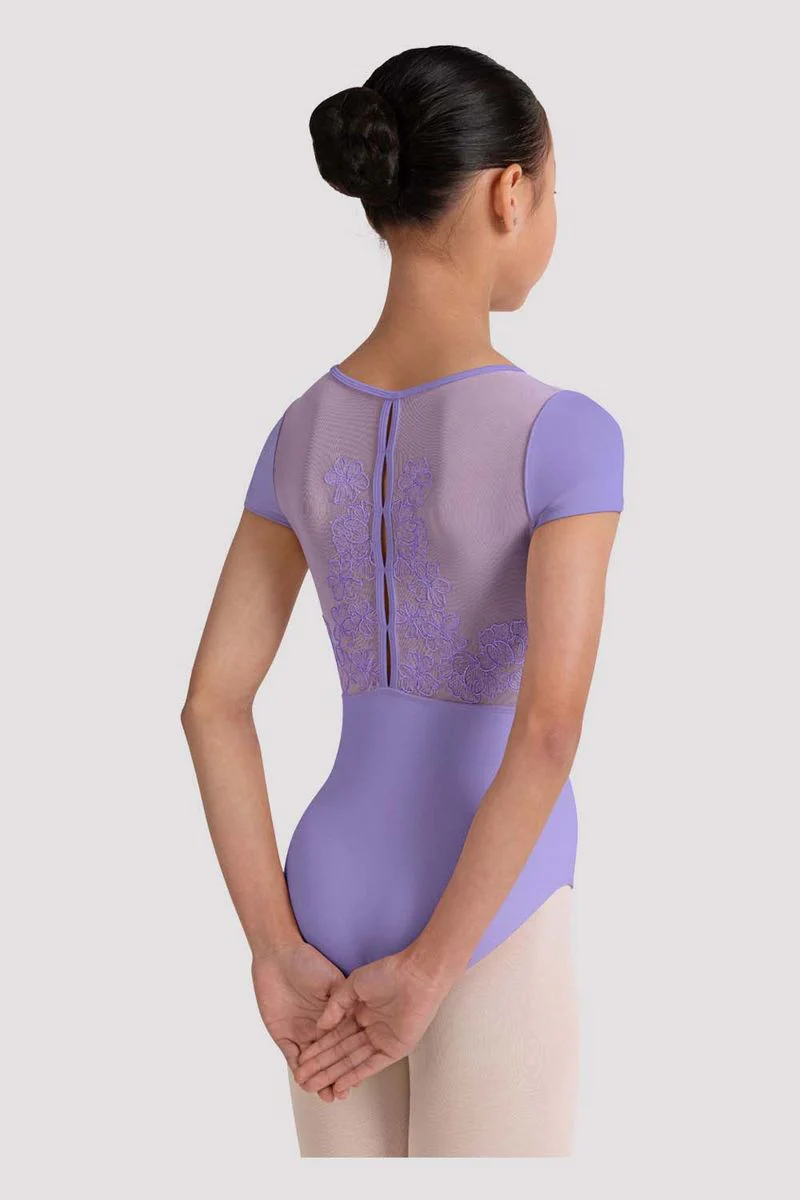 Girls Mei Floral Cap Sleeve Leotard - Image 2