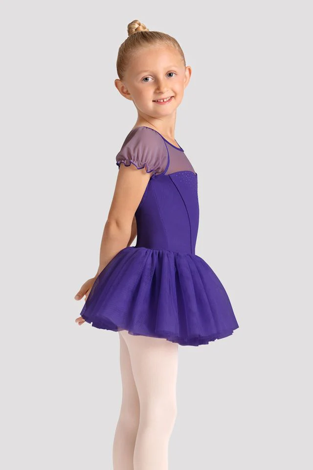 Girls Mirella Celestia Short Sleeve Printed Tutu Dress - Image 3