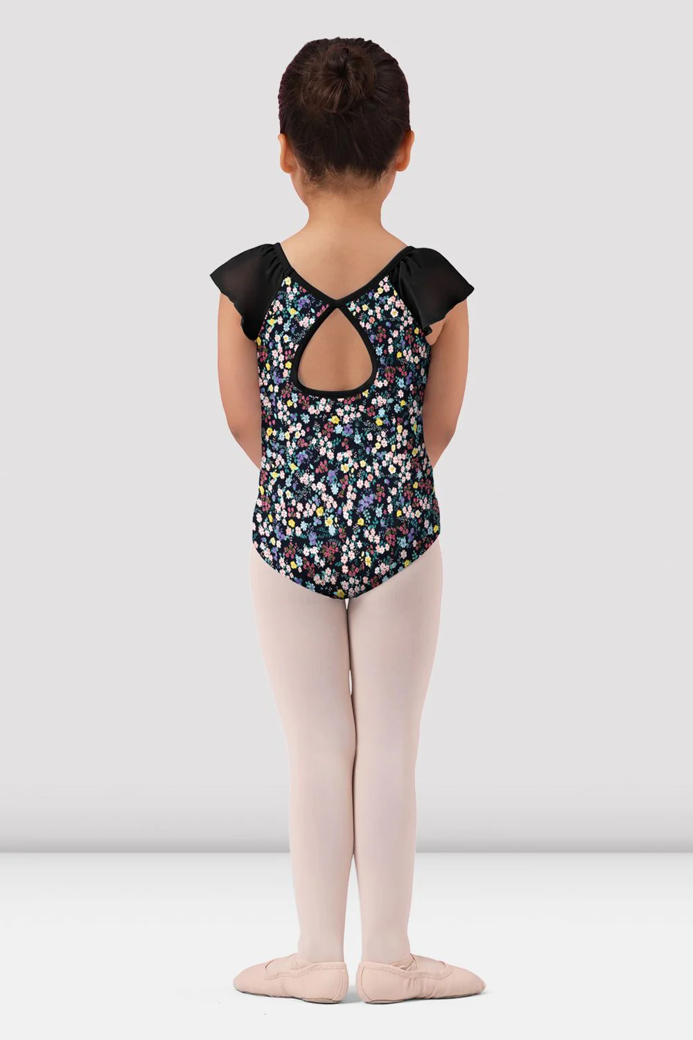 Girls Mirella Ditsy Floral Frill Sleeve Leotard - Image 2