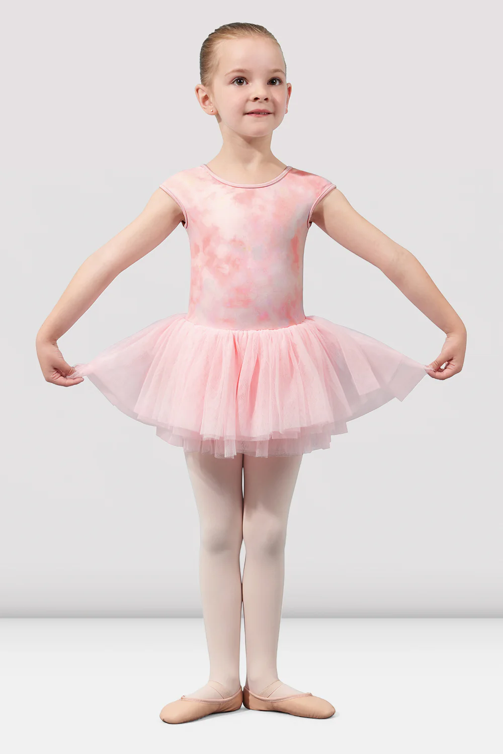 Girls Mirella Watercolor Cap Sleeve Tutu Dress