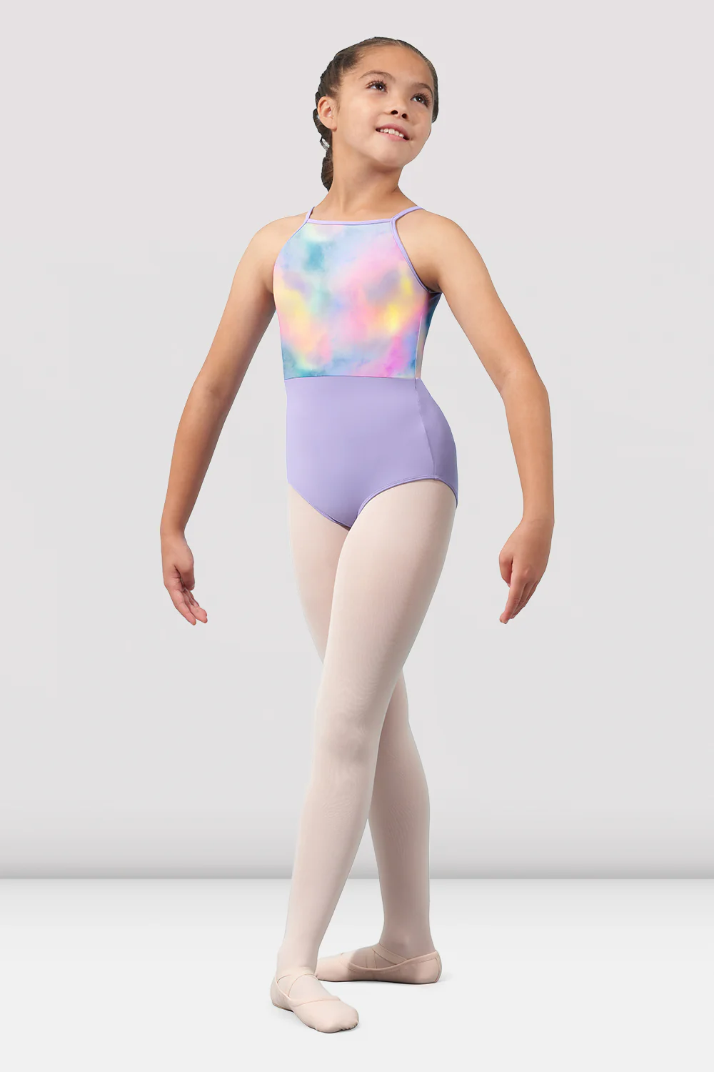 Girls Mirella Watercolor Halter Neck Leotard