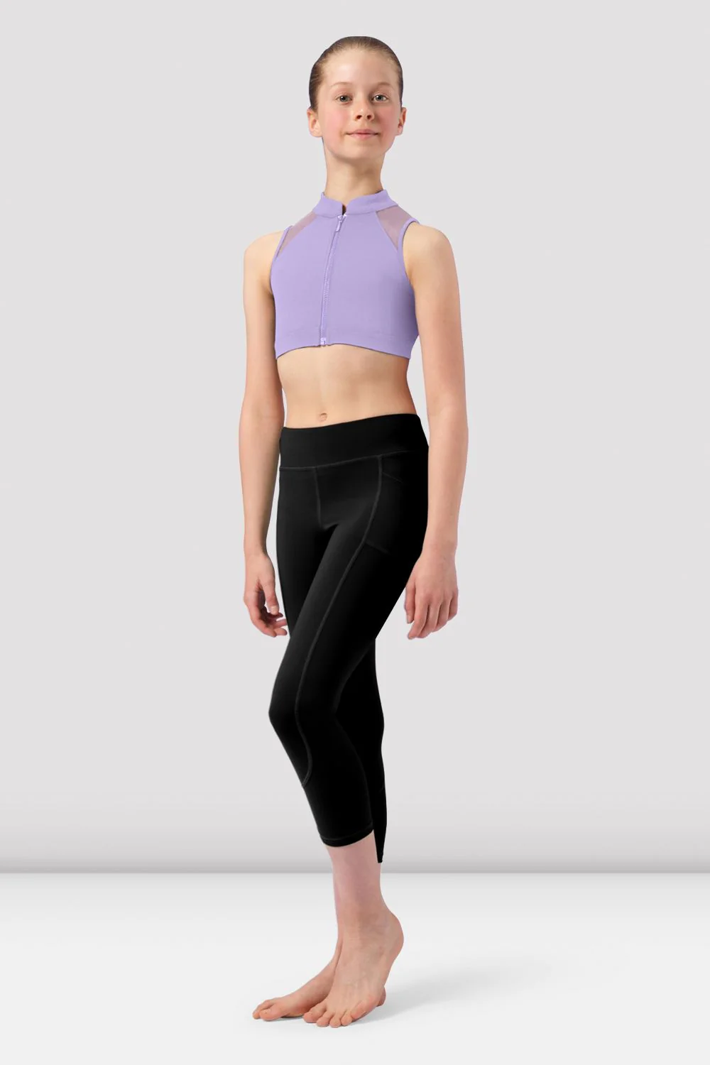 Girls Sadie Zip Front Crop Top