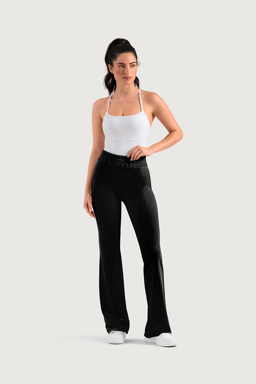 Ladies Apex Velvet Flared Legging - Image 3