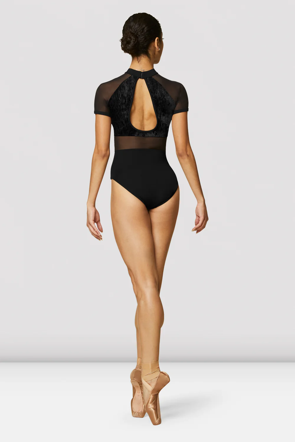 Ladies Ari Velvet Short Sleeve Leotard - Image 2