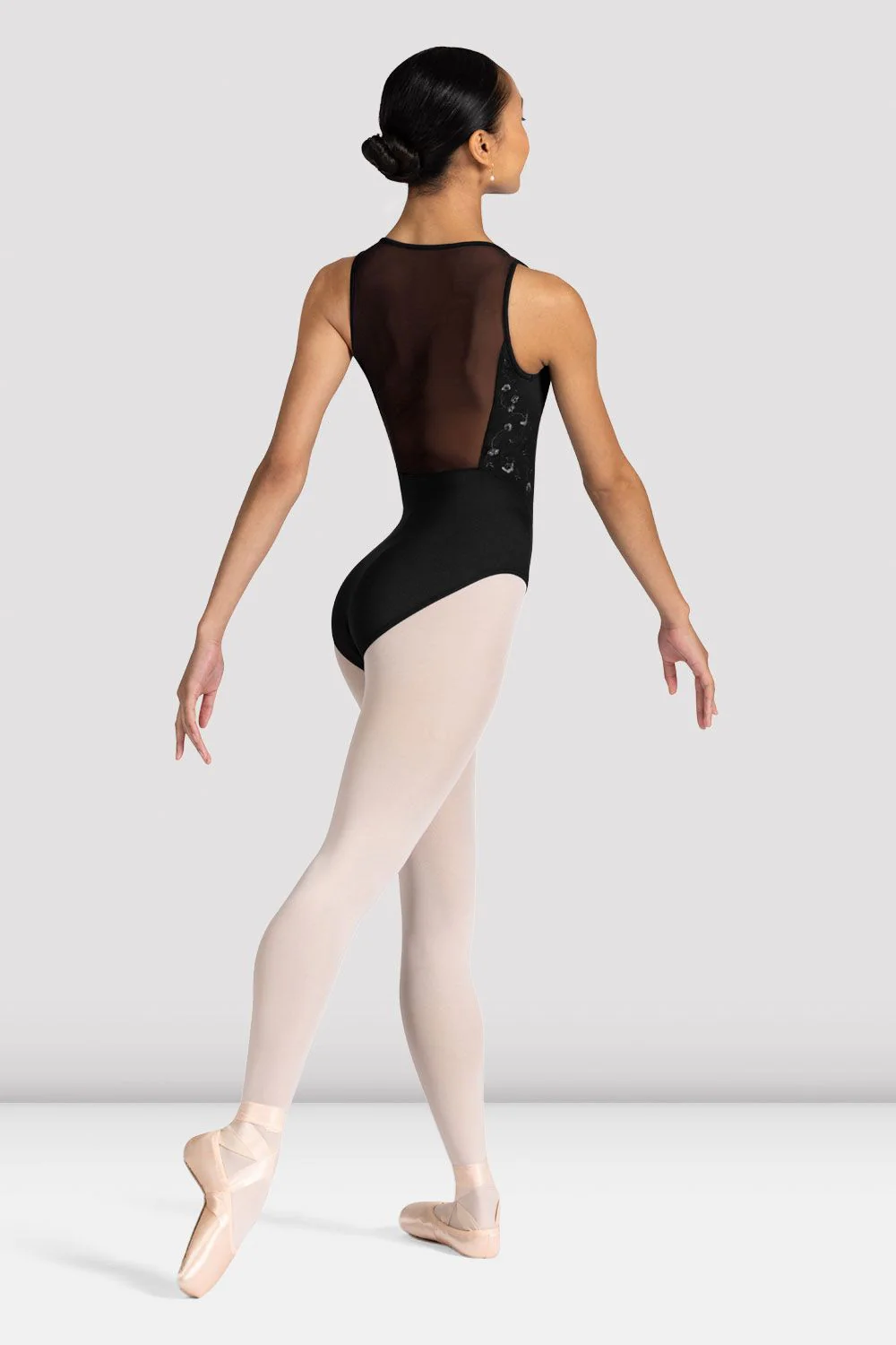 Ladies Azalea Floral Mesh Back Leotard - Image 2