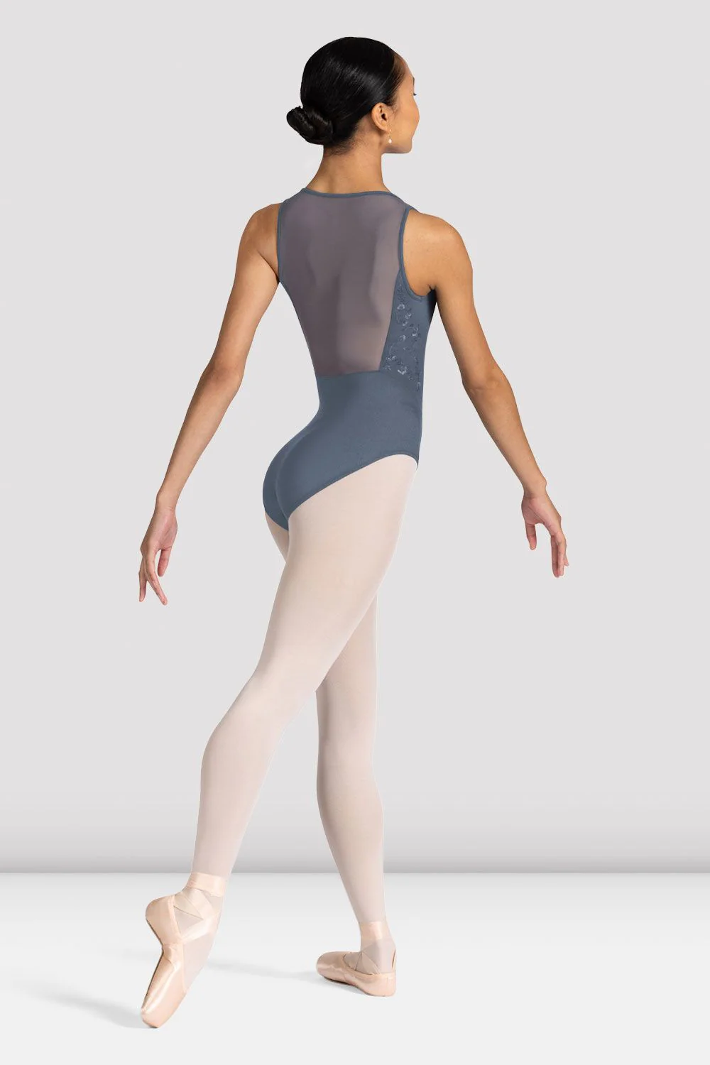 Ladies Azalea Floral Mesh Back Leotard - Image 2