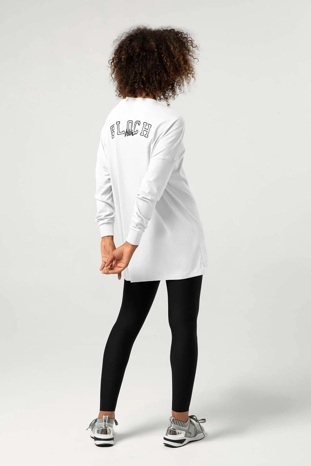 Ladies Bloch Print Oversized Long Sleeve Tee - Image 2