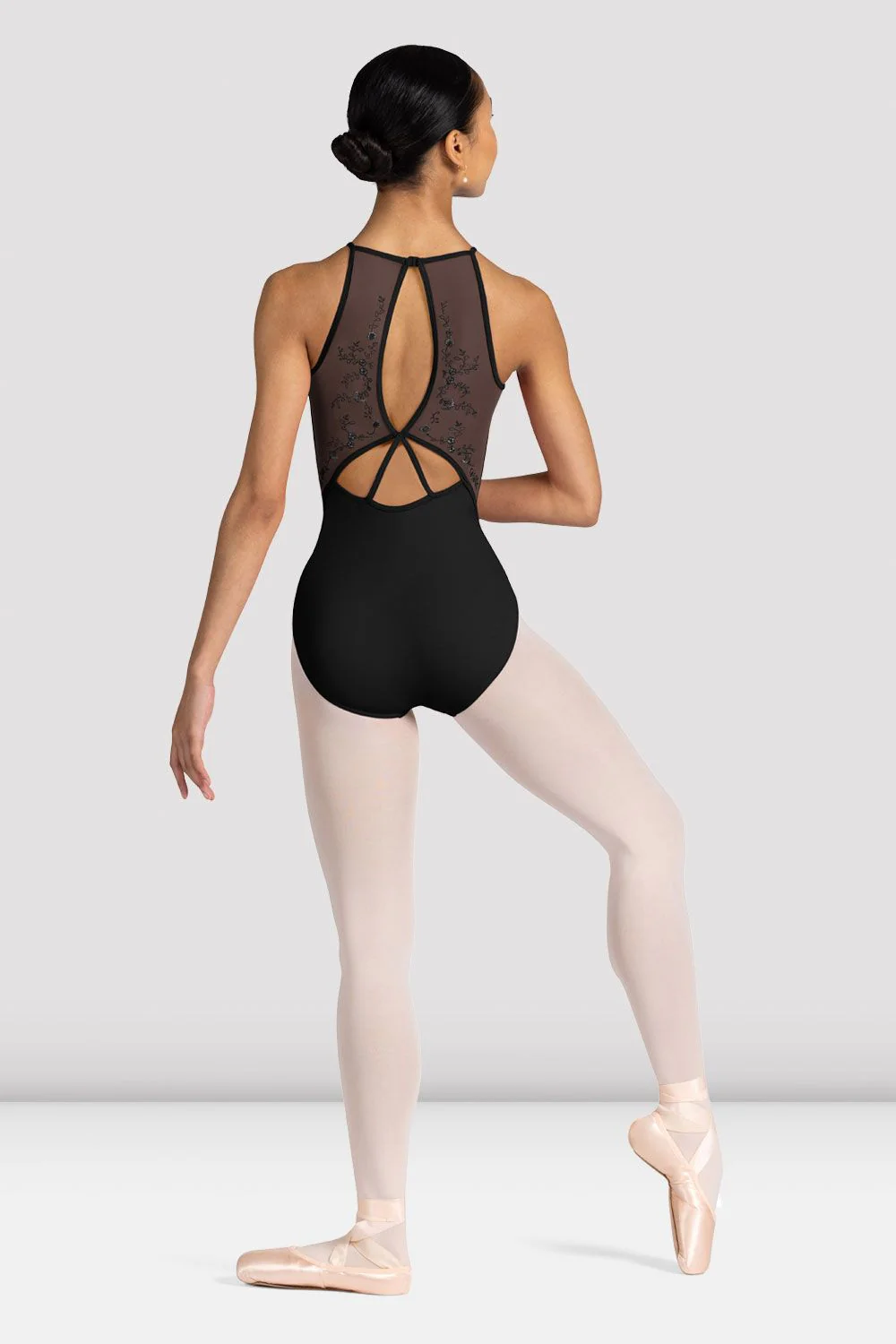 Ladies Cassia Floral Halterneck Leotard - Image 2