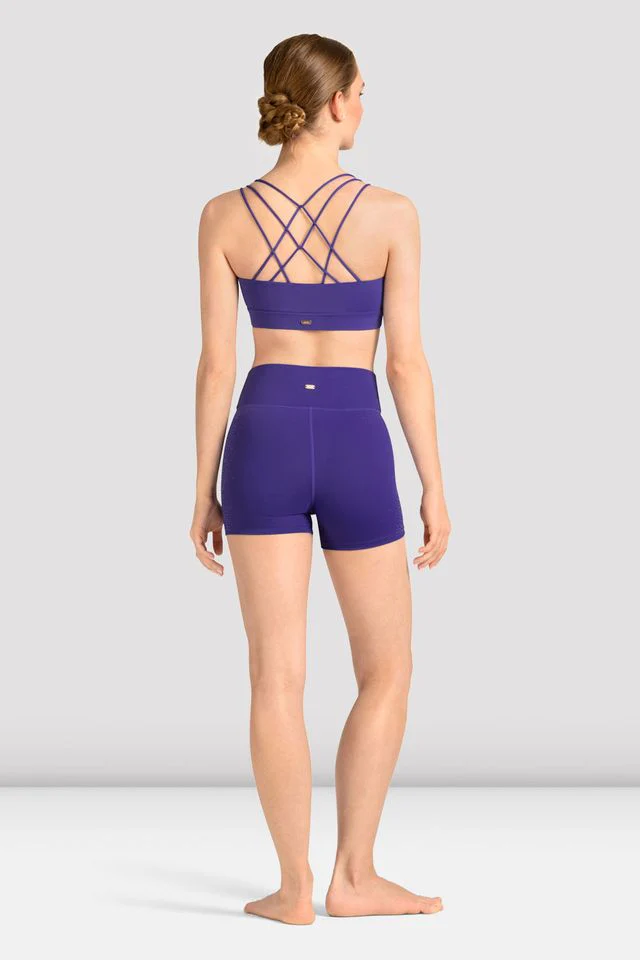 Ladies Mirella Celeste Cross Back Printed Crop Top - Image 2